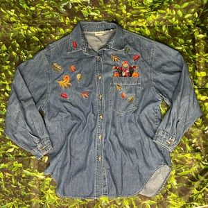 Embroidered Harvest Button Up